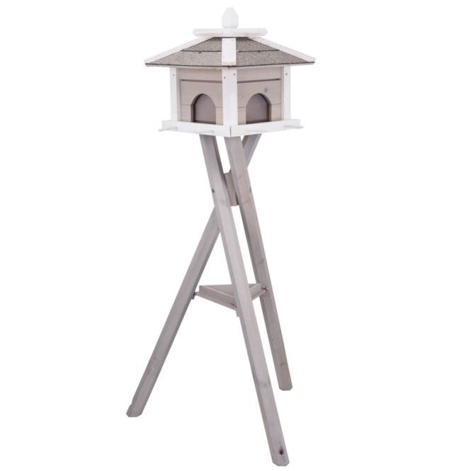 Trixie Futterhaus mit Ständer – grau/weiß