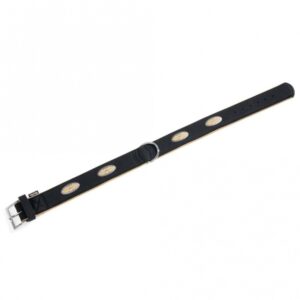Karlie Art Buffalo Oak Halsband – Schwarz/Beige – 55cm / 30mm