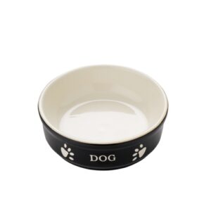 Nobby Keramiknapf Dog – schwarz/beige – 240 ml / 13,5 x 13,5 x 5 cm