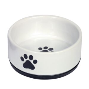 Nobby Keramiknapf Paw – weiß – 400 ml / Ø 14 x 6,5 cm