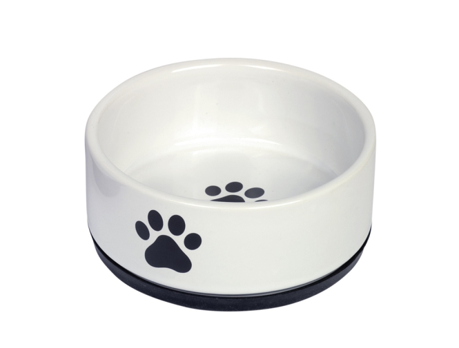 Nobby Keramiknapf Paw - weiß - 400 ml / Ø 14 x 6,5 cm 73759.jpg