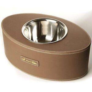 Designernapf Leder – Oval – Braun