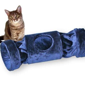 Pet-Star Katzentunnel MELLY, 90 cm – Dunkelblau