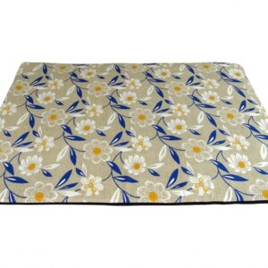 CARBONE Hundematte Mattress, 70 x 100 cm – Blumen-blau