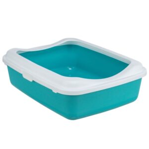 Trixie Katzentoilette Classic mit Rand – türkis/weiß