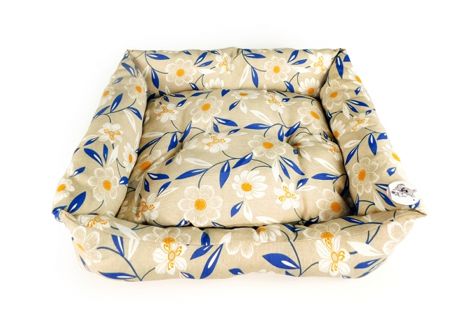 CARBONE Hundebett Domino, 65 x 80 cm - Blumen-blau dscn0212 ok.jpg