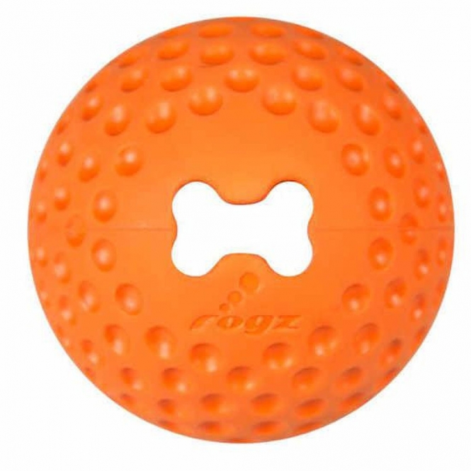 ROGZ GUMZ Hundeball, 4,9 cm - befüllbar - orange gumz orange.jpg