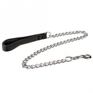 Duvoplus Kettenleine mit gepolstertem Griff – schwarz – 100cm/3mm