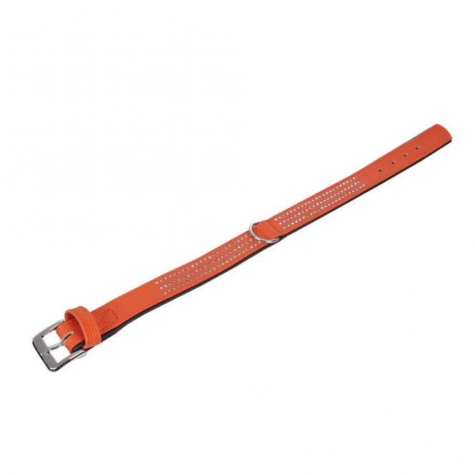Karlie Vintage Strass Halsband - Mandarine - 3-reihig, 50cm/30mm mandarine31.jpg