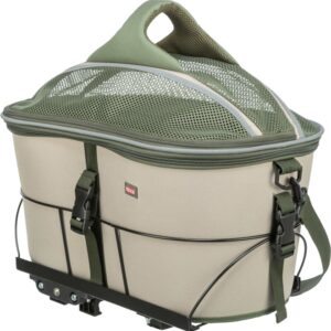 Trixie Fahrradkorb für den Gepäckträger – olivgrün/beige