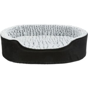 Trixie Vital Bett Lino, oval – schwarz/grau – 110 × 92 cm