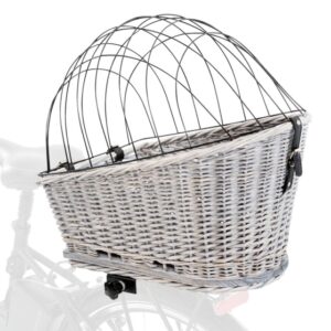 Trixie Fahrradkorb für Gepäckträger aus Weide – grau