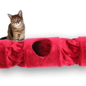 Pet-Star Katzentunnel MELLY, 90 cm – Rot