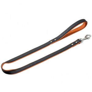 Karlie Rodeo Leine genietet, 22mm 100cm – schwarz/cognac