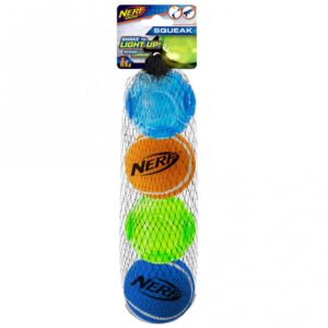 NERF Dog LED TPR Sonic & Tennis Ball – 4er Set