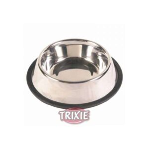 Trixie Edelstahlnapf mit Gummiring – 0,9 l